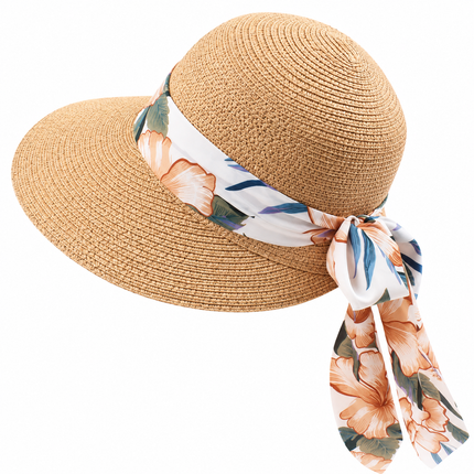 Chapeau paille pliable femme - Café - Ajustable (du 54 au 59) | La boutique du chapeau