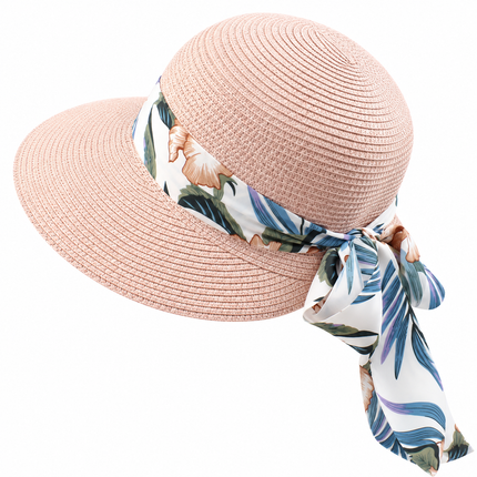 Chapeau paille pliable femme - Rose - Ajustable (du 54 au 59) | La boutique du chapeau