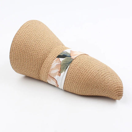 Chapeau paille pliable femme - Beige - Ajustable (du 54 au 59) | La boutique du chapeau