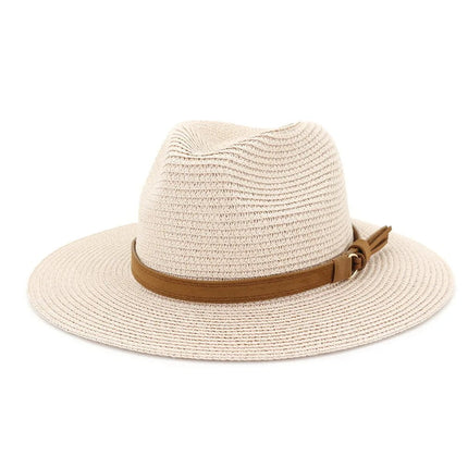 Chapeau Panama sangle en cuir - Rose clair - M (56 - 58cm) | La boutique du chapeau