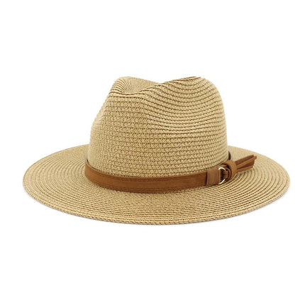 Chapeau Panama sangle en cuir - Kaki - M (56 - 58cm) | La boutique du chapeau