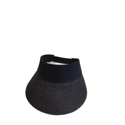 Chapeau pare - soleil en paille - Noir - Ajustable (du 54 au 59) | La boutique du chapeau