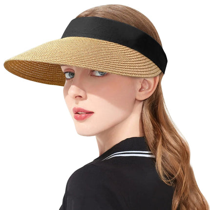 Chapeau pare - soleil en paille - Beige - Ajustable (du 54 au 59) | La boutique du chapeau