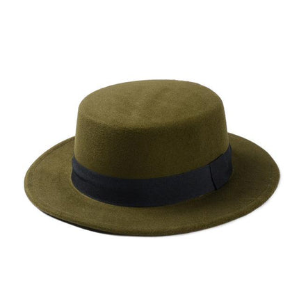 Chapeau plat en laine - Vert - M (56 - 58cm) | La boutique du chapeau
