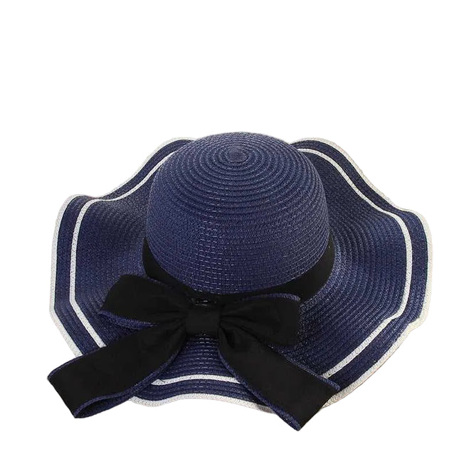 Chapeau provençal en paille - Bleu marine - M (56 - 58cm) | La boutique du chapeau