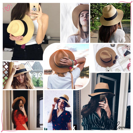 Chapeau unisexe en paille - Blanc - M (56 - 58cm) | La boutique du chapeau