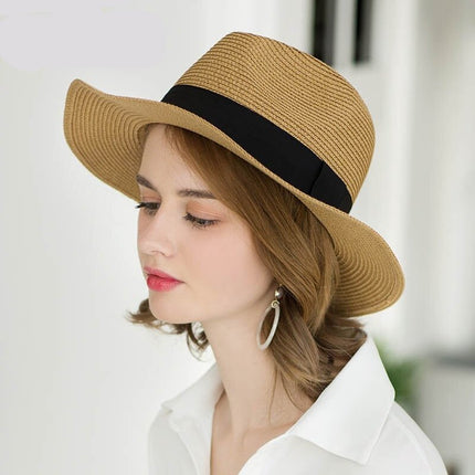 Chapeau unisexe en paille - Blanc - M (56 - 58cm) | La boutique du chapeau