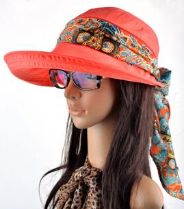 Chapeau visière à large rebord - Orange - Ajustable (du 54 au 59) | La boutique du chapeau