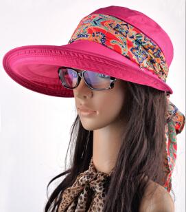 Chapeau visière à large rebord - Rouge - Ajustable (du 54 au 59) | La boutique du chapeau