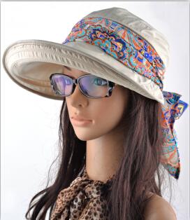 Chapeau visière à large rebord - Beige - Ajustable (du 54 au 59) | La boutique du chapeau