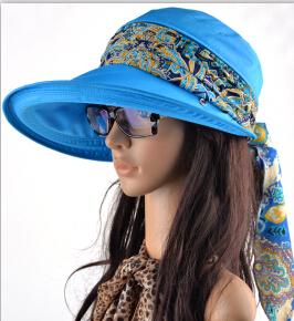 Chapeau visière à large rebord - Bleu - Ajustable (du 54 au 59) | La boutique du chapeau
