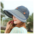 Chapeau visière large en paille - Gris - Ajustable (du 54 au 59) | La boutique du chapeau