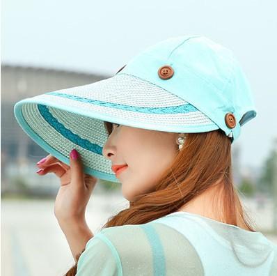 Chapeau visière large en paille - Gris - Ajustable (du 54 au 59) | La boutique du chapeau