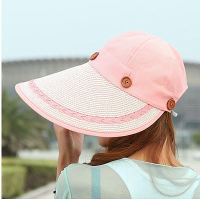 Chapeau visière large en paille - Gris - Ajustable (du 54 au 59) | La boutique du chapeau