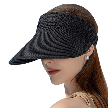 Chapeau visière réglable à large bord - Noir - Ajustable (du 54 au 59) | La boutique du chapeau