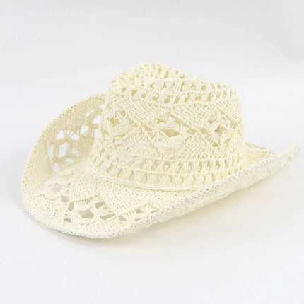 Chapeau western en paille - Beige - M (56 - 58cm) | La boutique du chapeau