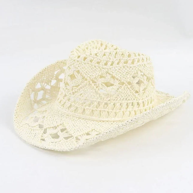 Chapeau western en paille - Beige - M (56 - 58cm) | La boutique du chapeau