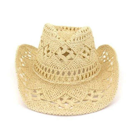 Chapeau western en paille - Noir - M (56 - 58cm) | La boutique du chapeau