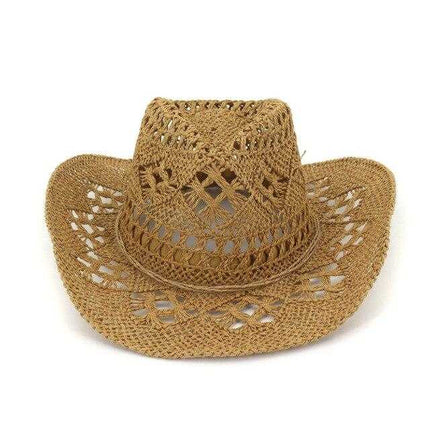 Chapeau western en paille - Noir - M (56 - 58cm) | La boutique du chapeau