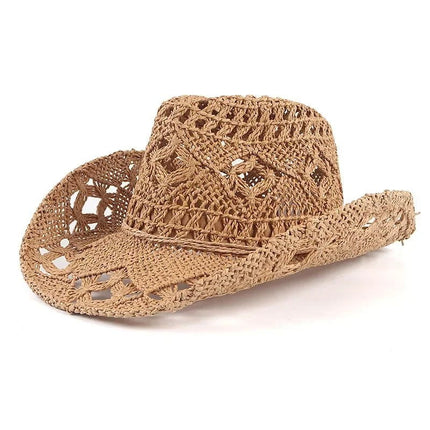 Chapeau western en paille - Kaki - M (56 - 58cm) | La boutique du chapeau
