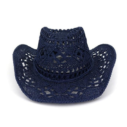 Chapeau western en paille - Noir - M (56 - 58cm) | La boutique du chapeau