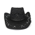 Chapeau western en paille - Noir - M (56 - 58cm) | La boutique du chapeau