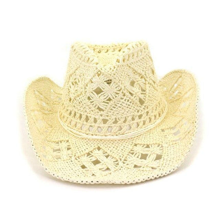 Chapeau western en paille - Noir - M (56 - 58cm) | La boutique du chapeau