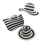 Chapeaux de paille et sac assorti - Noir/Blanc - M (56 - 58cm) | La boutique du chapeau
