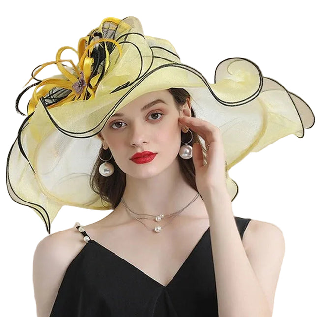 Chapeaux de soleil en organza - Jaune - M (56 - 58cm) | La boutique du chapeau