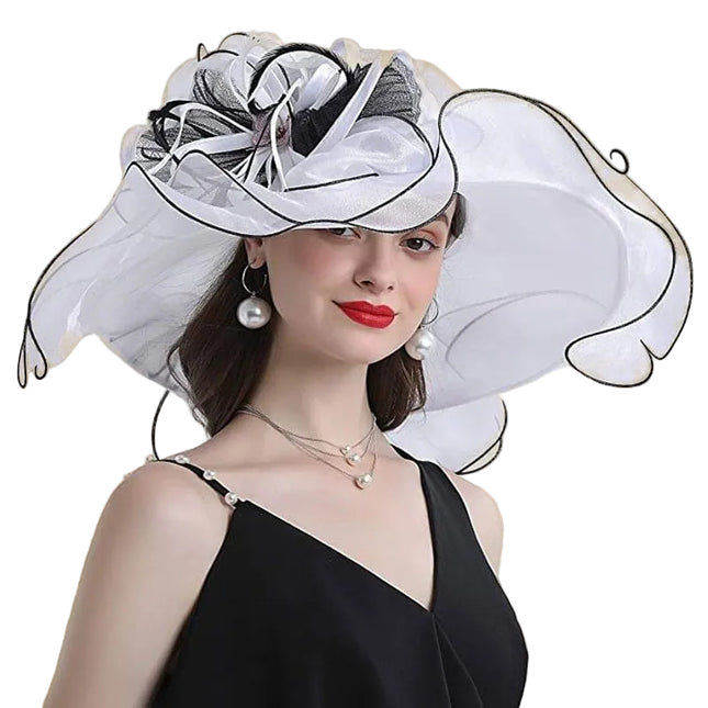 Chapeaux de soleil en organza - Blanc - M (56 - 58cm) | La boutique du chapeau