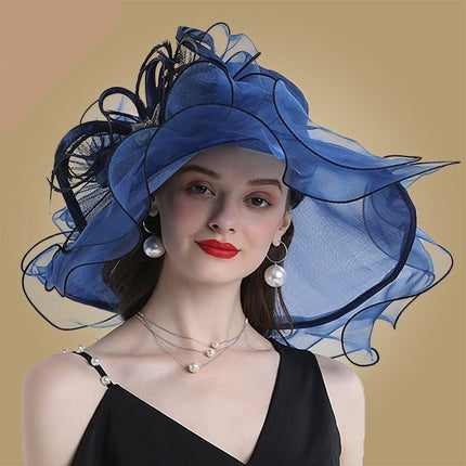 Chapeaux de soleil en organza - Bleu - M (56 - 58cm) | La boutique du chapeau