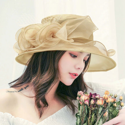 Chapeaux d'église en organza - Beige - M (56 - 58cm) | La boutique du chapeau