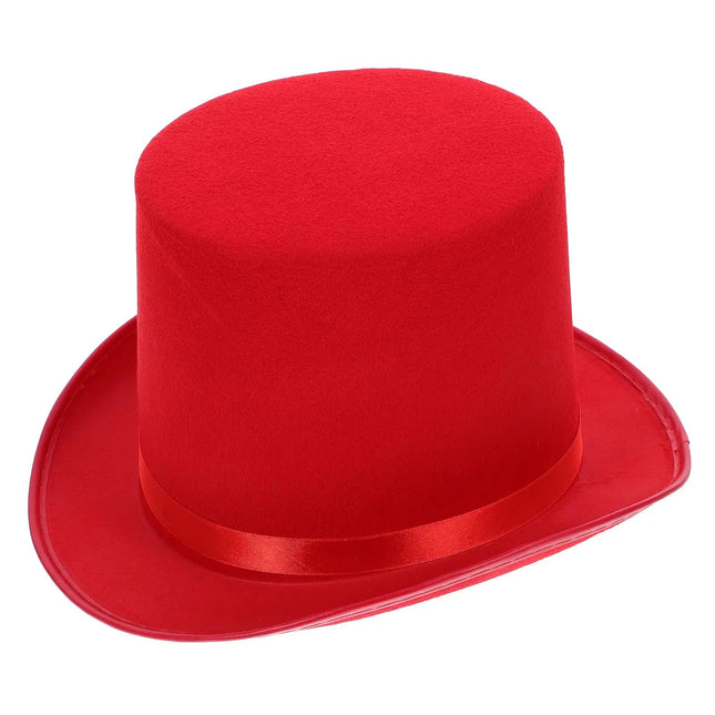 Chapeaux haut de forme magicien - Rouge - Ajustable (du 54 au 59) | La boutique du chapeau