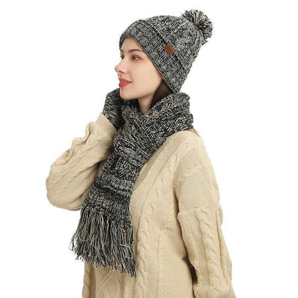 Echarpe, bonnet et gants en laine - Blanc - Ajustable (du 54 au 59) | La boutique du chapeau