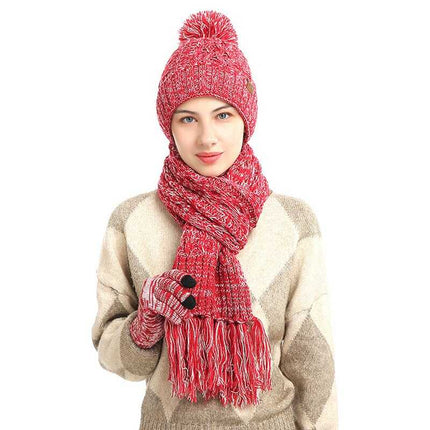 Echarpe, bonnet et gants en laine - Blanc - Ajustable (du 54 au 59) | La boutique du chapeau