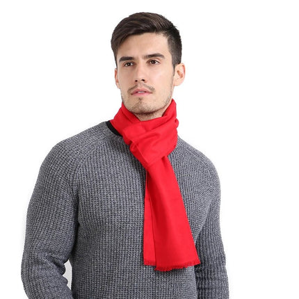 Écharpe chaude et douce pour homme - Rouge - 180x30cm | La boutique du chapeau