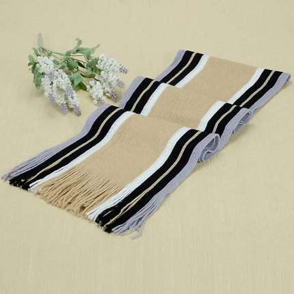 Écharpe classique pour homme - Beige - 23 cm x 180 cm | La boutique du chapeau