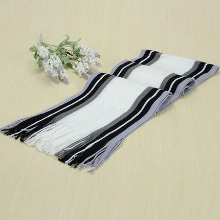 Écharpe classique pour homme - Blanc - 23 cm x 180 cm | La boutique du chapeau