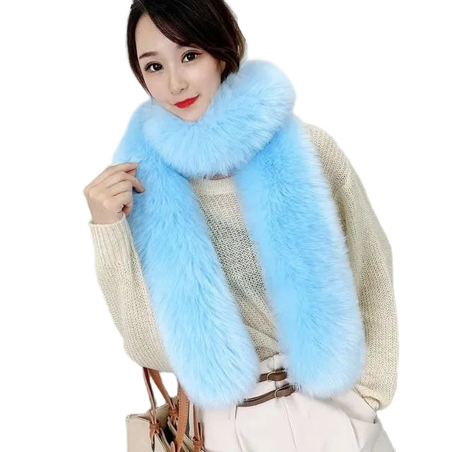 Écharpe en fausse fourrure femmes - Bleu - | La boutique du chapeau