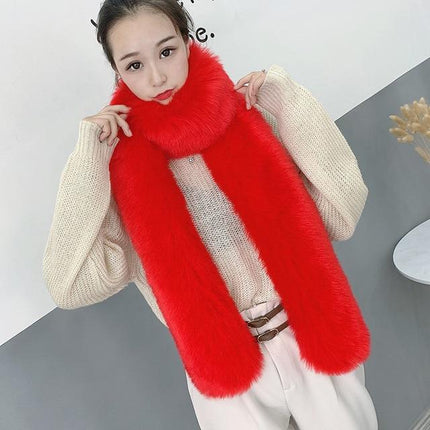 Écharpe en fausse fourrure femmes - Rouge - | La boutique du chapeau