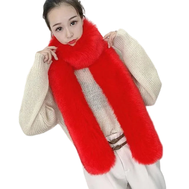Écharpe en fausse fourrure femmes - Rouge - | La boutique du chapeau