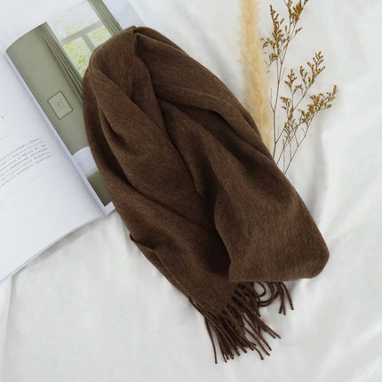 Écharpe en laine - Café - 165 - 30CM | La boutique du chapeau