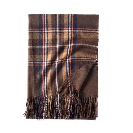 Écharpe épaisse à carreaux - Kaki - 200 × 68 cm | La boutique du chapeau