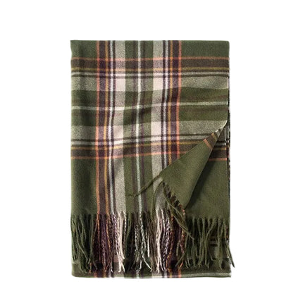 Écharpe épaisse à carreaux - Vert - 200 × 68 cm | La boutique du chapeau