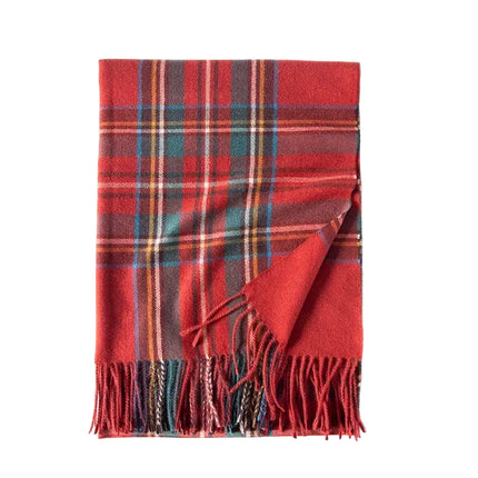 Écharpe épaisse à carreaux - Rouge - 200 × 68 cm | La boutique du chapeau