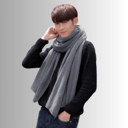 Écharpe épaisse pour homme - Gris foncé - 175cm | La boutique du chapeau