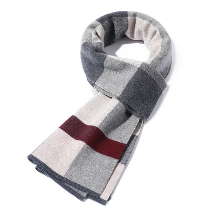 Écharpe homme - beige/rouge - 180 - 30CM | La boutique du chapeau