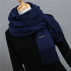 Écharpe homme couleur unie - Bleu marine - | La boutique du chapeau