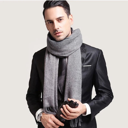 Écharpes de couleurs unies pour homme - gris - | La boutique du chapeau