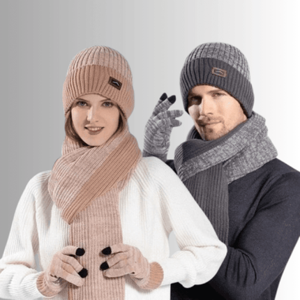 Ensemble bonnet d'hiver, gants, écharpe - Ajustable (du 54 au 59) | La boutique du chapeau